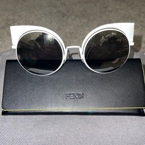 Authentic, white Fendi cat eye sunshade’s